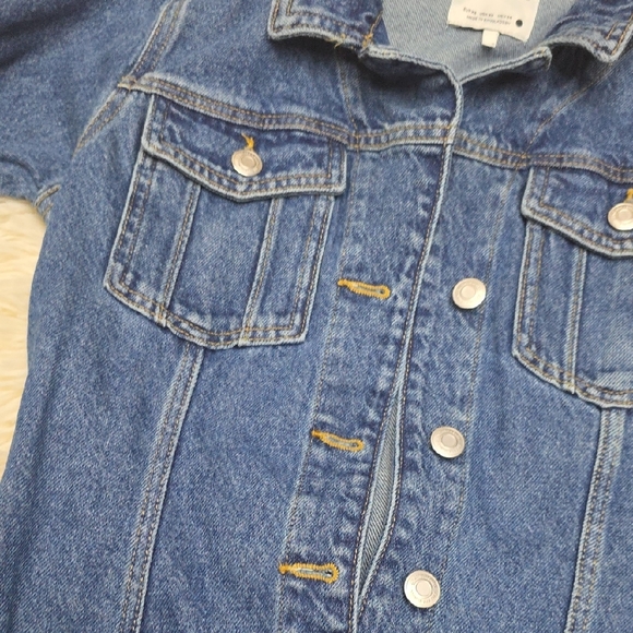 Zara Zw Blue Denim Belted Dress - Picture 8 of 9